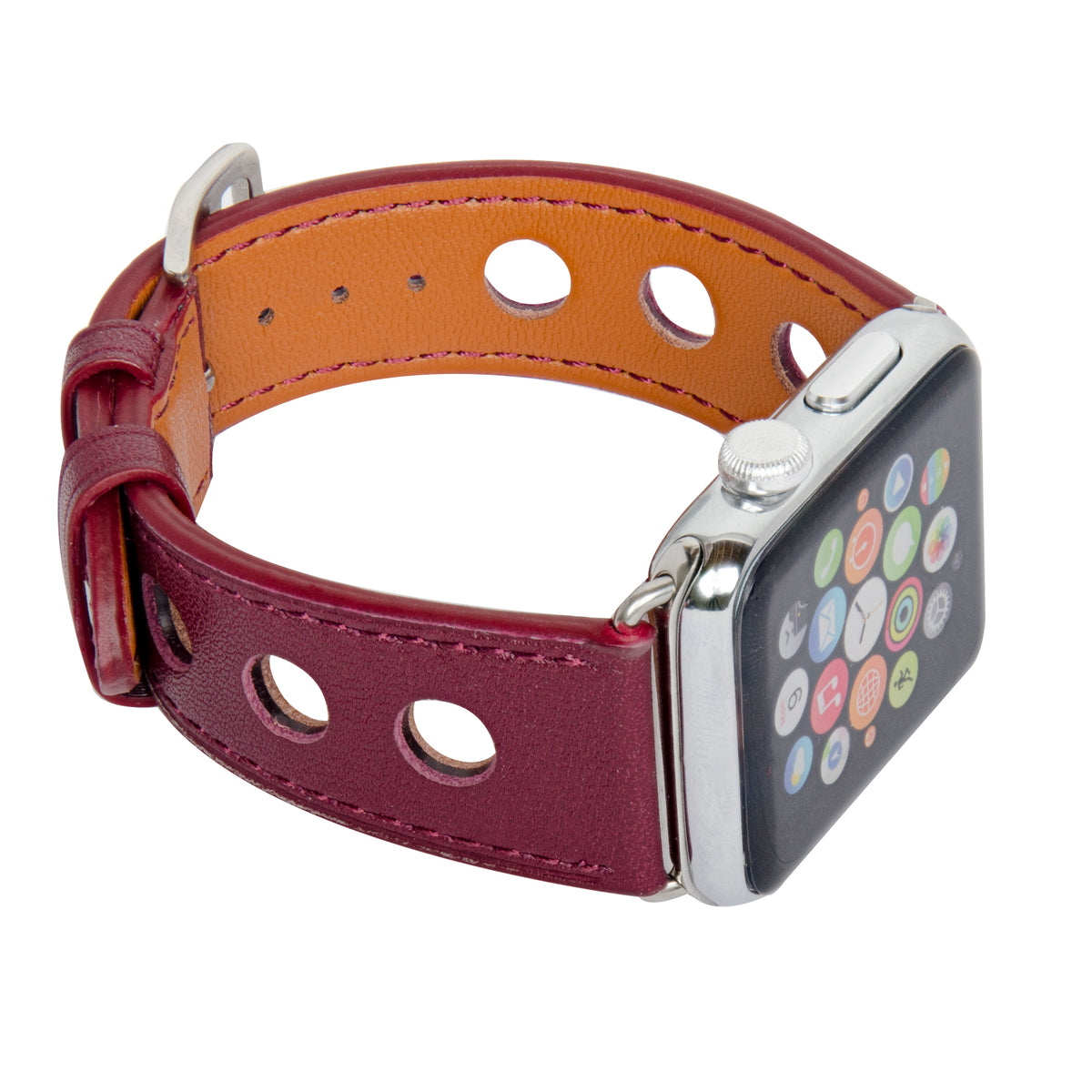 Navor Leather Replacement Band with Metal Clasp for Apple Watch 42 Series 1-2-3 - NAVOR