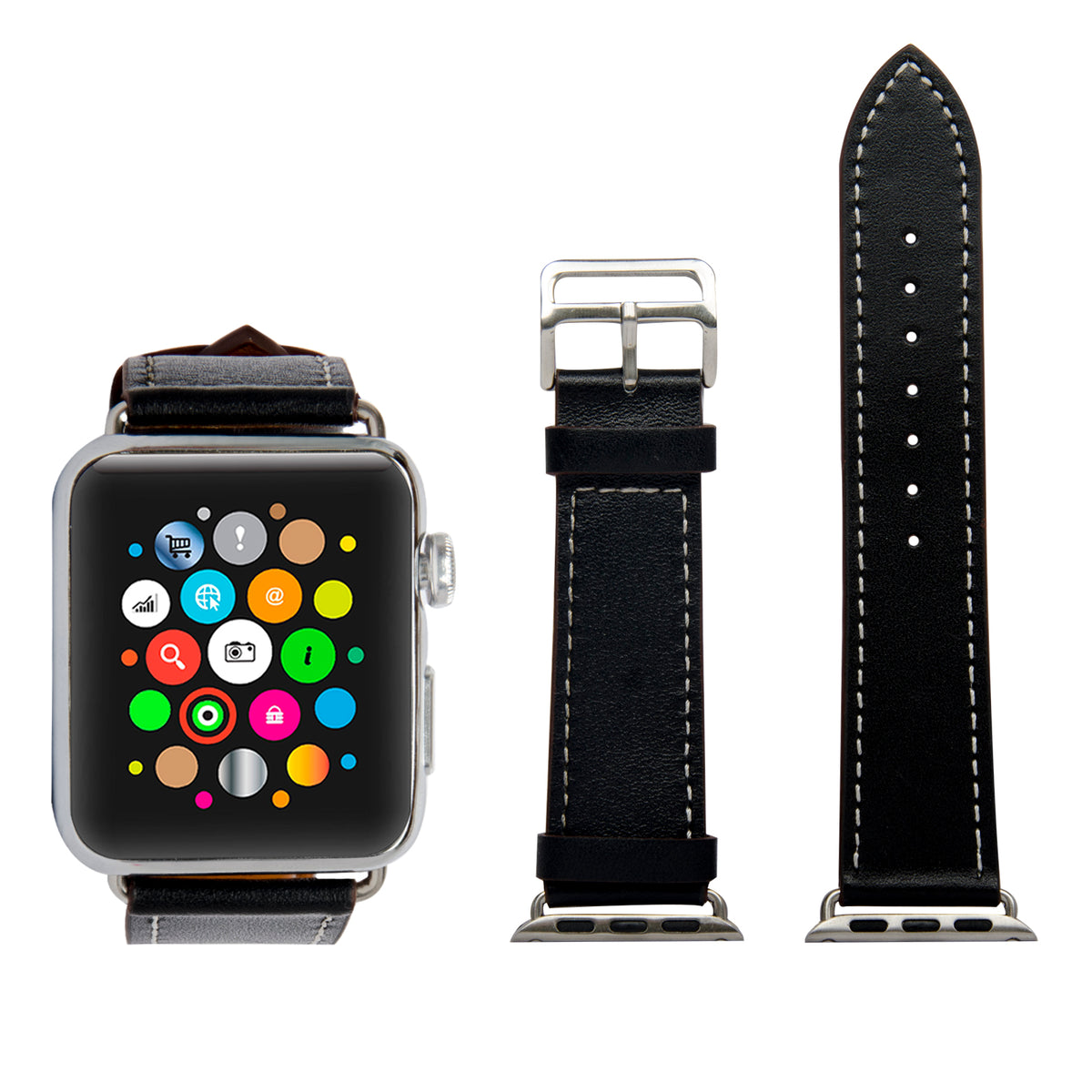 Navor Leather Replacement Band with Metal Clasp Compatible with Apple Watch Series 1-2-3 [IWB-35] - NAVOR