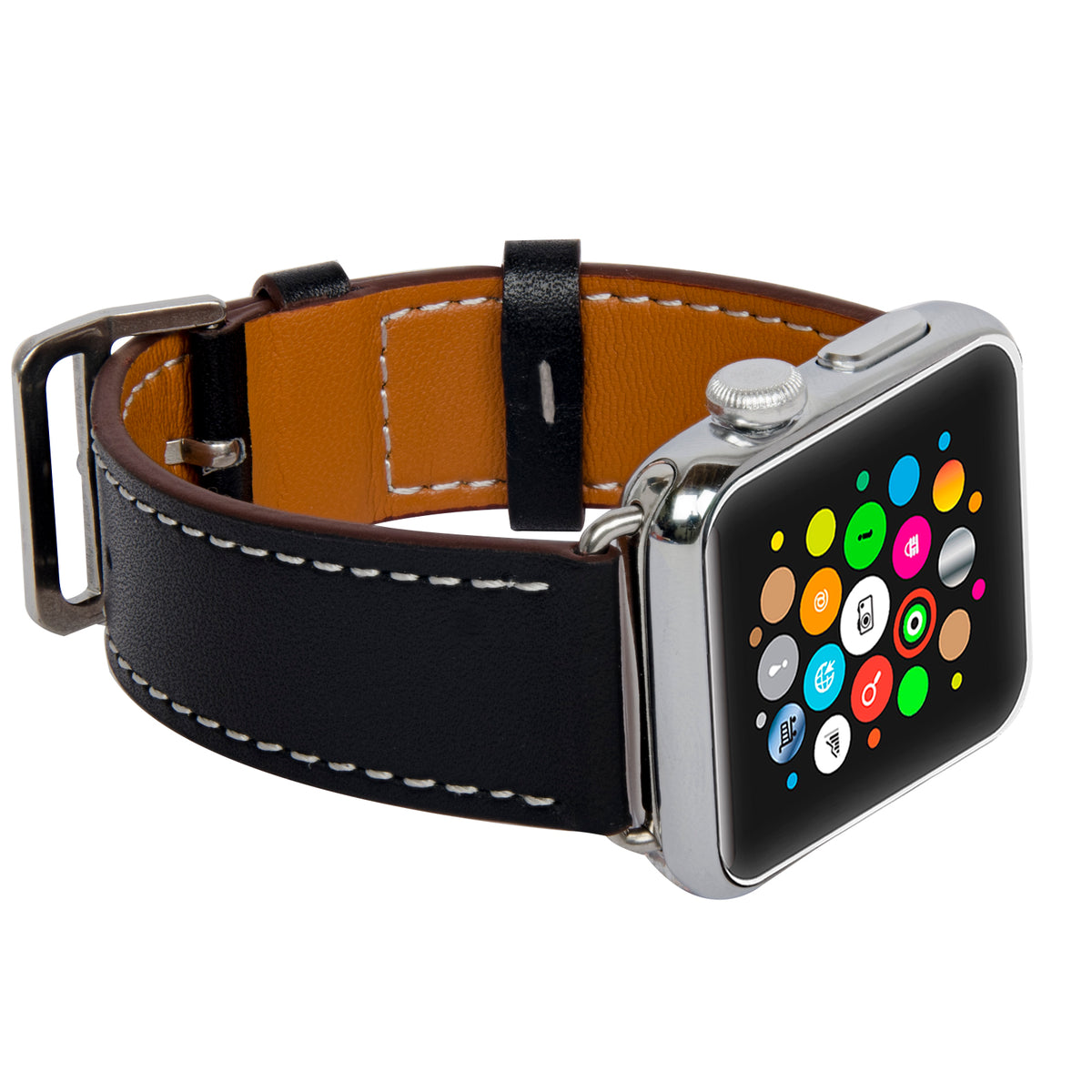 Navor Leather Replacement Band with Metal Clasp Compatible with Apple Watch Series 1-2-3 [IWB-35] - NAVOR