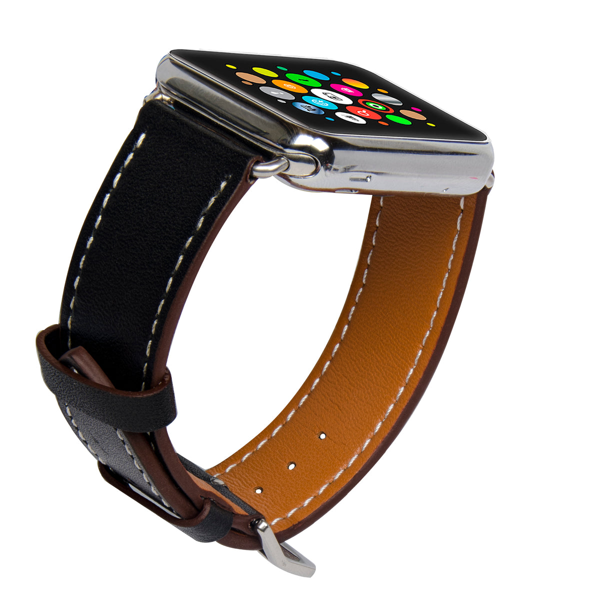 Navor Leather Replacement Band with Metal Clasp Compatible with Apple Watch Series 1-2-3 [IWB-35] - NAVOR