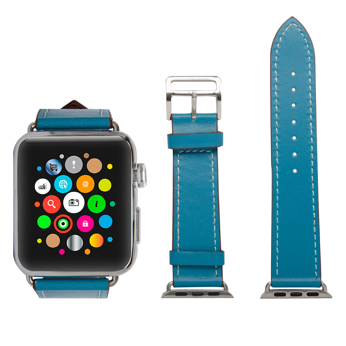 Navor Leather Replacement Band with Metal Clasp Compatible with Apple Watch Series 1-2-3 [IWB-35] - NAVOR