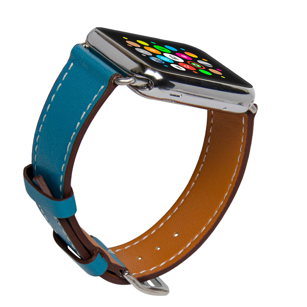 Navor Leather Replacement Band with Metal Clasp Compatible with Apple Watch Series 1-2-3 [IWB-35] - NAVOR