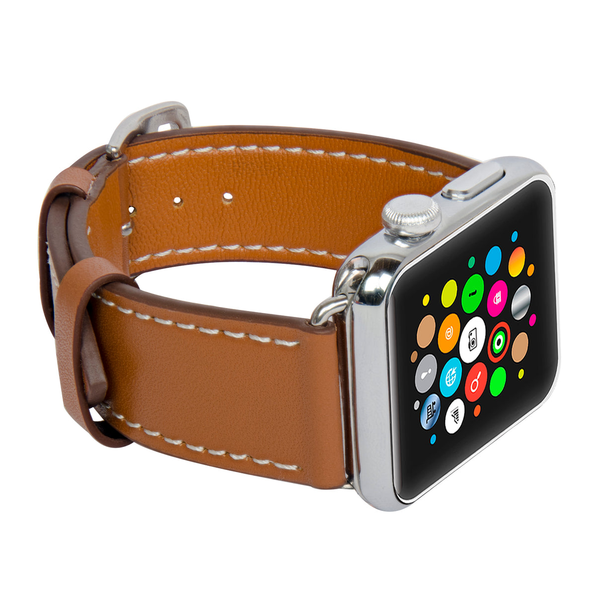 Navor Leather Replacement Band with Metal Clasp Compatible with Apple Watch Series 1-2-3 [IWB-35] - NAVOR