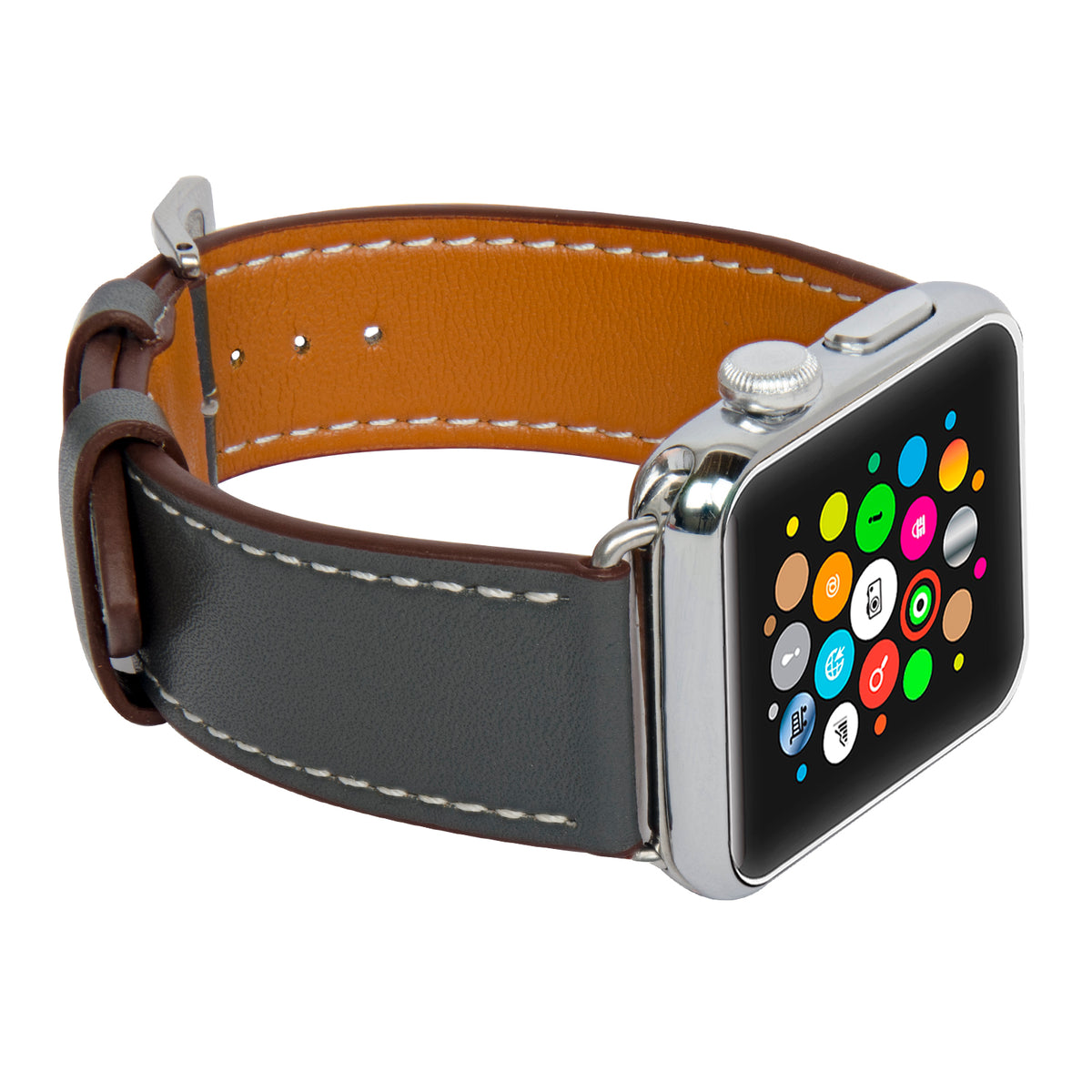 Navor Leather Replacement Band with Metal Clasp Compatible with Apple Watch Series 1-2-3 [IWB-35] - NAVOR