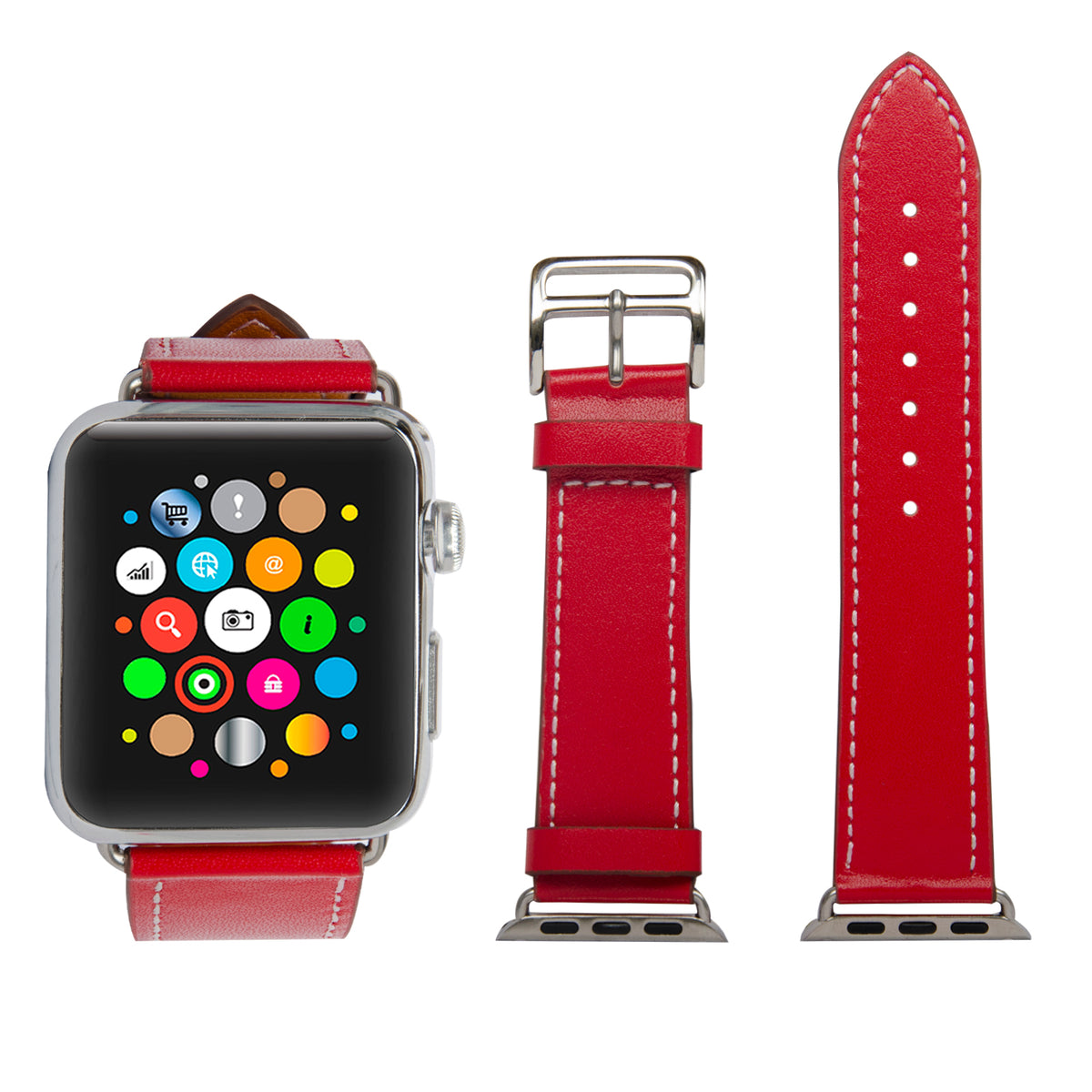 Navor Leather Replacement Band with Metal Clasp Compatible with Apple Watch Series 1-2-3 [IWB-35] - NAVOR