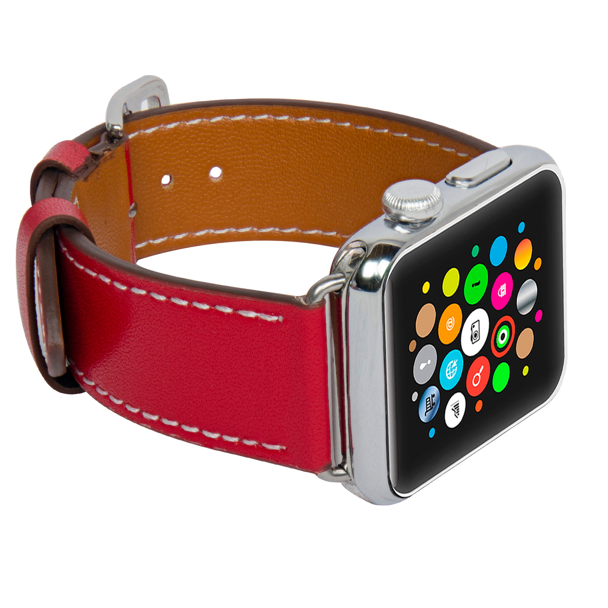Navor Leather Replacement Band with Metal Clasp Compatible with Apple Watch Series 1-2-3 [IWB-35] - NAVOR