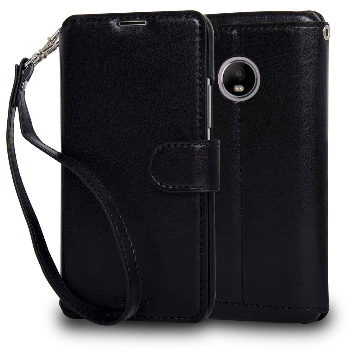 NAVOR Zevo Motorola Moto G5 Plus Wallet Case Slim Fit Light Premium Flip Cover with RFID Protection - NAVOR