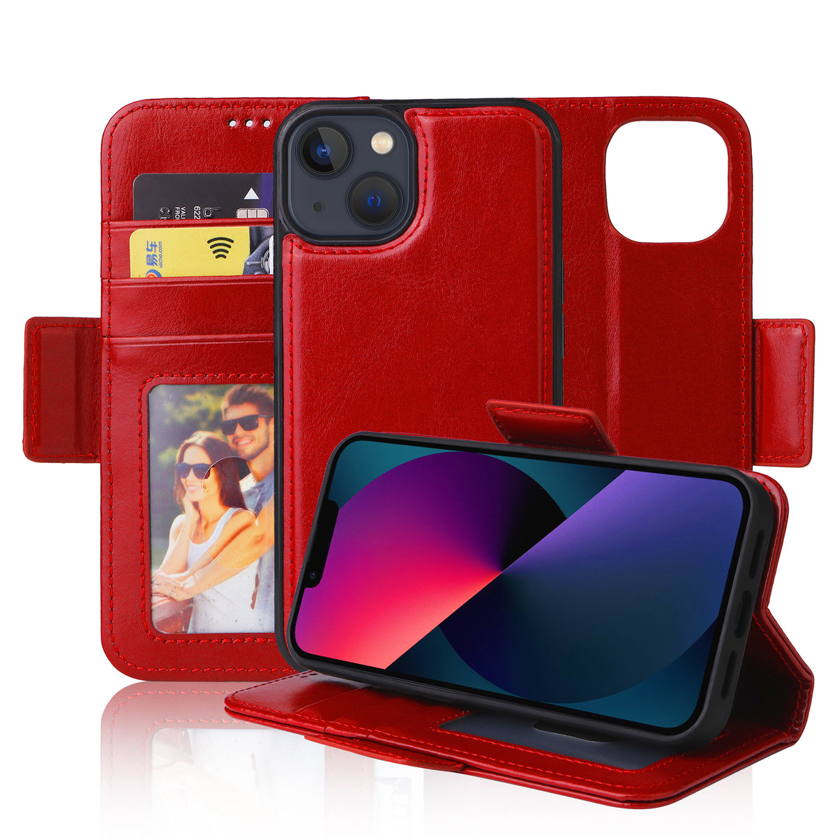 Vajio Series - iPhone 13 6.1" PU Leather Wallet Case - NAVOR