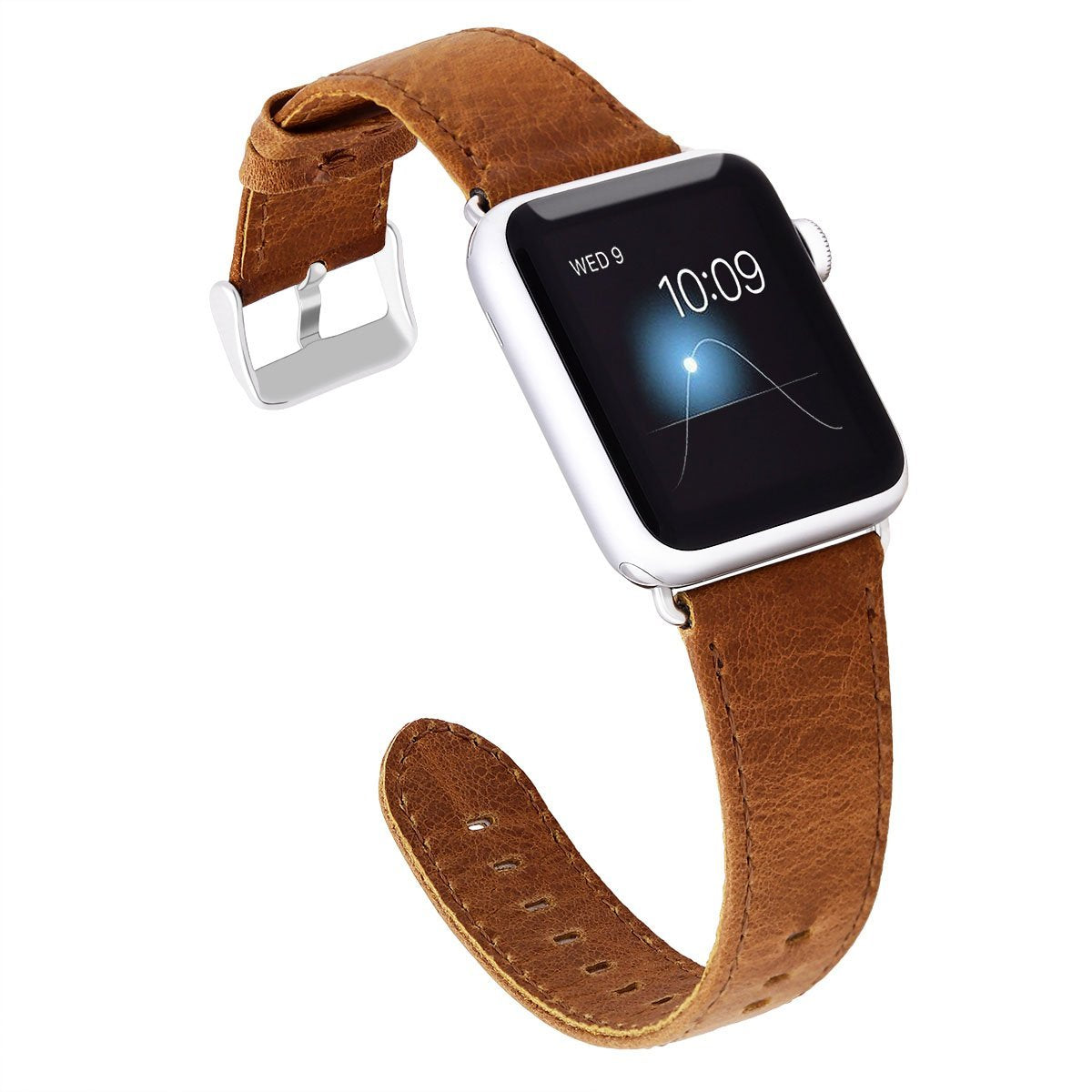Navor Leather Replacement Watch Band with Metal Clasp for Apple Watch 42MM [Series 1, 2, 3] - NAVOR