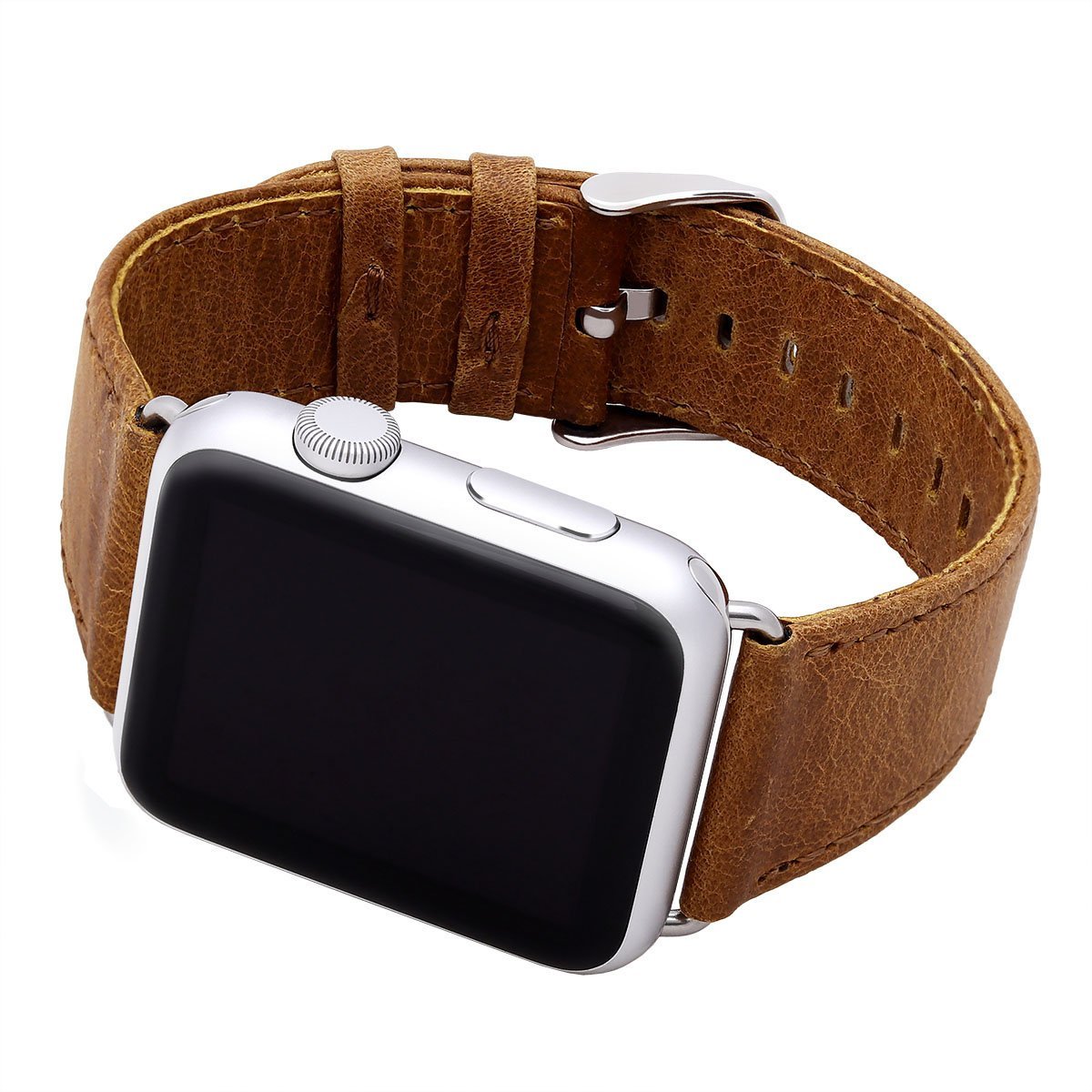 Navor Leather Replacement Watch Band with Metal Clasp for Apple Watch 42MM [Series 1, 2, 3] - NAVOR