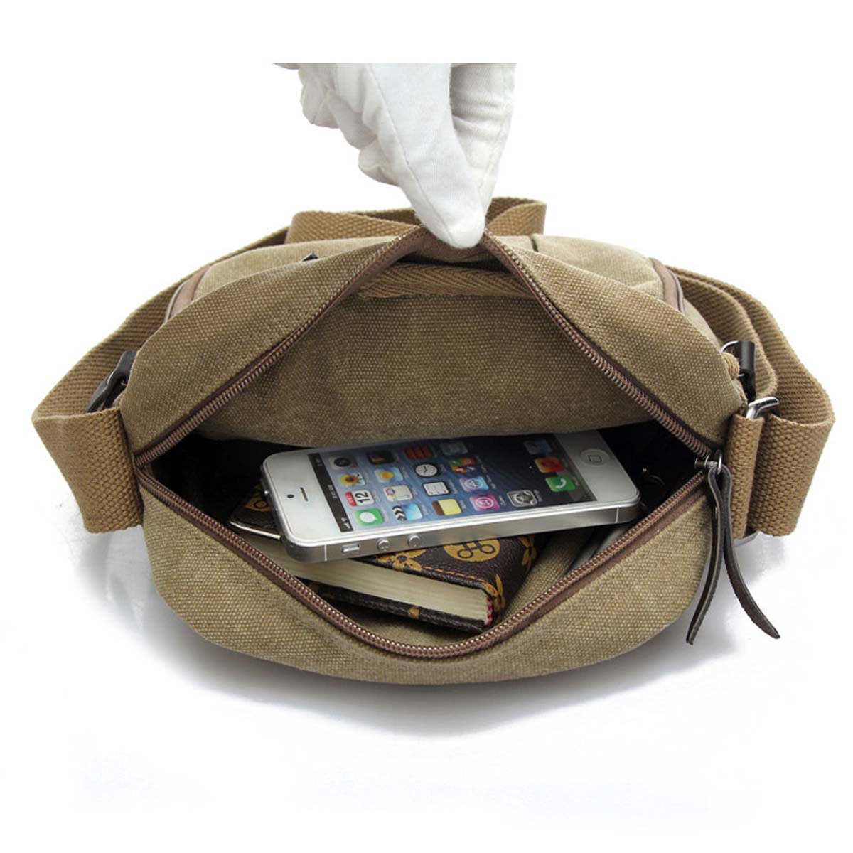 Men's Small Vintage Multipurpose Canvas Shoulder/ Messenger Bag - NAVOR