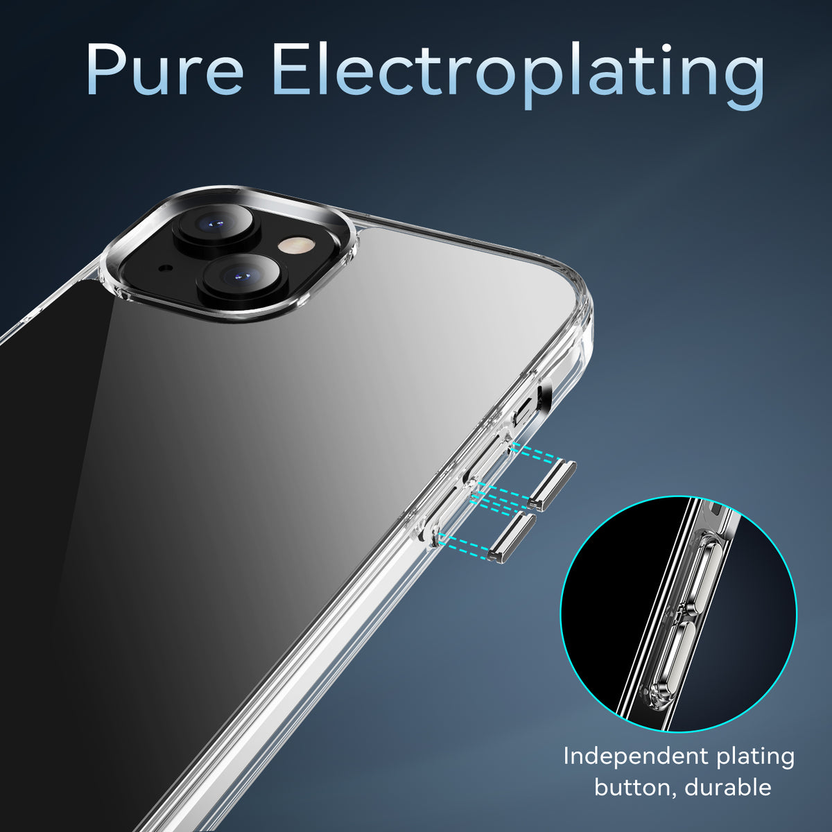 Hybrid Clear Case for iPhone 14 Case- 6.1 Inch PC + TPU Crystal Clear Cover - NAVOR