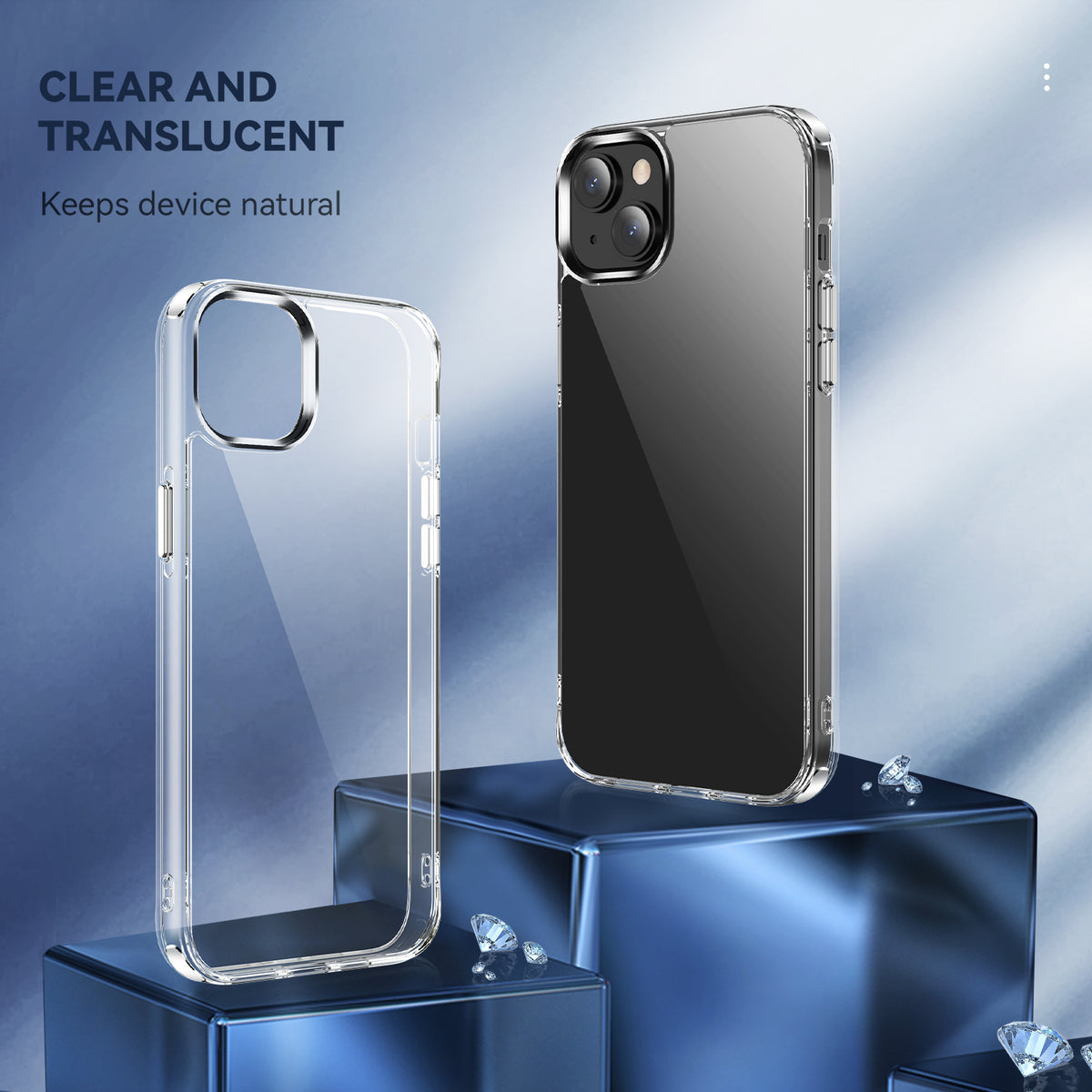 Hybrid Clear Case for iPhone 14 Case- 6.1 Inch PC + TPU Crystal Clear Cover - NAVOR