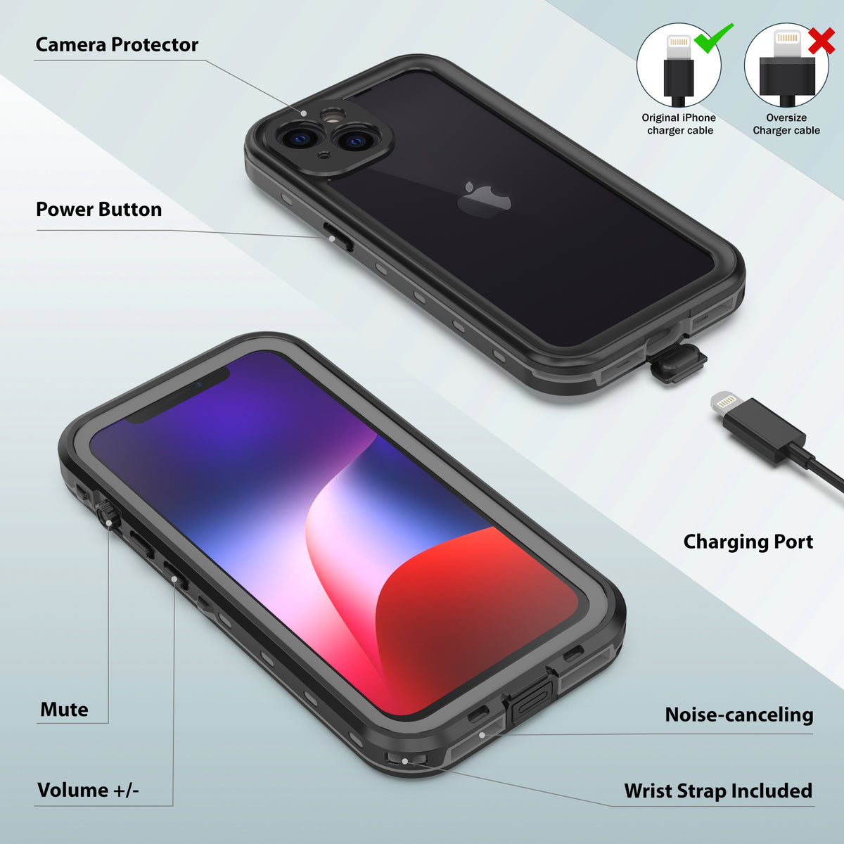 IP68 Waterproof Phone Cover for iPhone 13 6.1" - NAVOR
