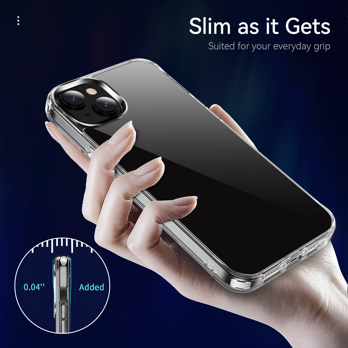 Hybrid Clear Case for iPhone 14 Case- 6.1 Inch PC + TPU Crystal Clear Cover - NAVOR